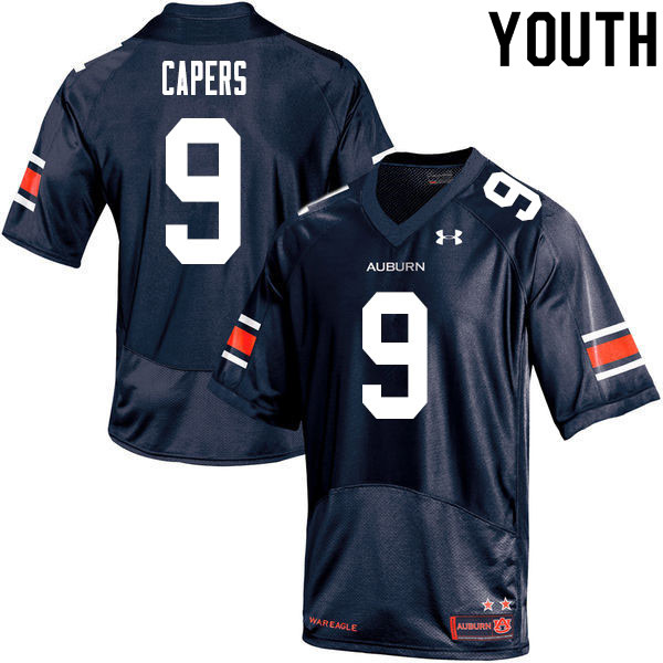 Youth #9 Ze'Vian Capers Auburn Tigers College Football Jerseys Sale-Navy - Click Image to Close